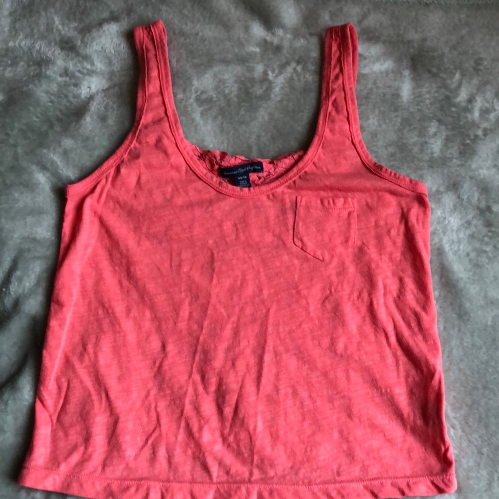 Pink tank w lace back
